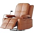 MAMAZING Rocking Chair Nursery with Adjustable Armrests, Electric Glider Recliner Nursing Chair for Breastfeeding, Power Swivel Recliner Chairs with USB Port and Storage, FSC Certified (Mocha)