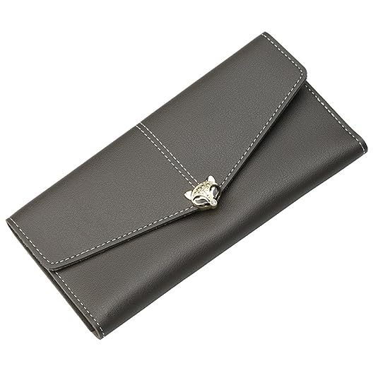 Damen Süß Leder Geldbörse - Edles Portemonnaie Damen - Geldbeutel Damen schwarz - Große Kapazität Wallet