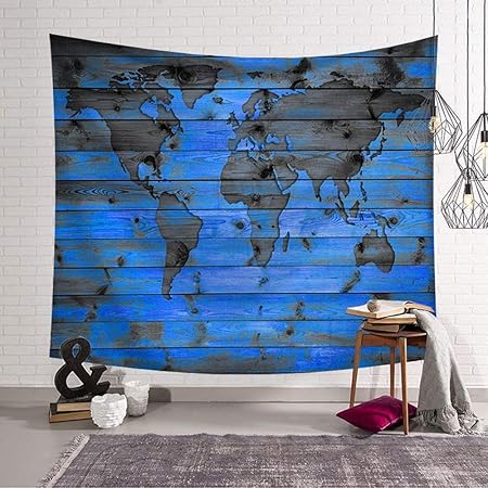 Carte Du Monde Tapisserie Muralesmorbuy Nappe Serviette De