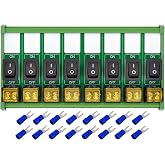 DIN Rail Mount Rocker Switch Module, 10Amp 250VAC/50VDC (8 Channel)