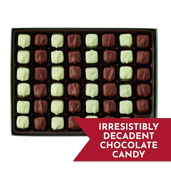 FANNIE MAY, MILK CHOCOLATE CANDY, MINT MELTAWAYS, 14 OZ GIFT BOX