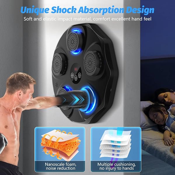 TGLLM MUSIC BOXING MACHINE, MUSIC PUNCHING TRAINER WITH BOXING GLOVES, WALL MOUNTED ELECTRONIC WORKOUT PUNCHING MACHINE FOR KIDS, 1 PCS