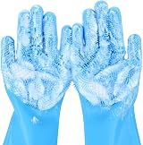 pecute Cleaning Gloves Multifunction Dog Cat Grooming Silicone Gloves Large