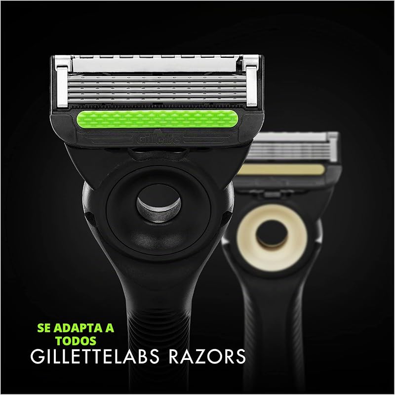 Labs Hojas Para Maquinilla De Afeitar Para Hombre, Pack De 4 Recambios, Compatibles Con GilletteLabs Con Barra Exfoliante y Heated Razor