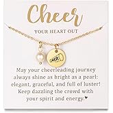 GINAZL Cheerleader Gifts Cheerleading Necklace - Gold Plated Necklace for Women Daugnter Cheer Accessories Christmas Birthday Valentins day Gifts for Cheerleader