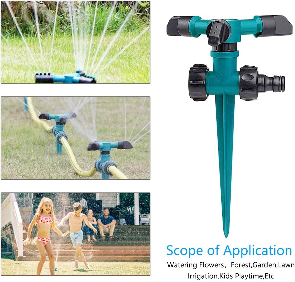 Garden Sprinkler for Yard, Lawn Rotating Sprinklers Adjustable 360 Degree Covering Large Area Up to 3, 000 Sq. Ft, for Automatically Watering Irrigation System Leak-Proof, Kids Playtime Outdoor : Garden & Outdoor