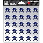Award Decals Skull & Crossbone Royal Blue 100 1