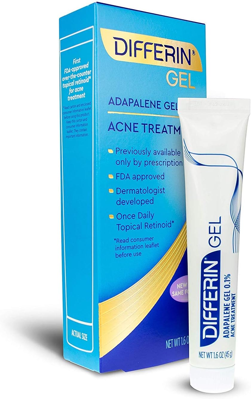 Gel Con Adapalene 0.1% Tratamiento Para Acné 90 Días Poros Obstruidos, 1.6 oz, 45 Gramos