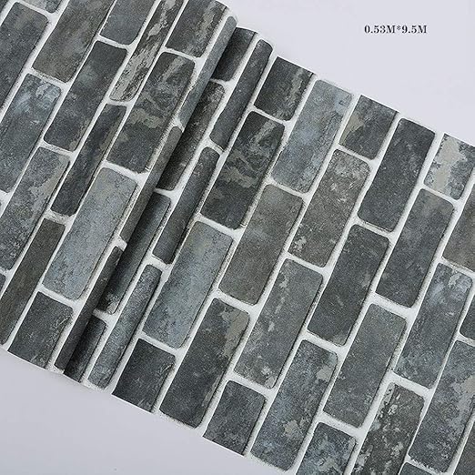 ZBBY Papel Pintado Rústico Vintage con Diseño de Ladrillo de ...