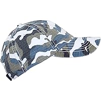 TOP HEADWEAR Enzyme Washed Camouflage Cap Tactical Hat, Blue Camo