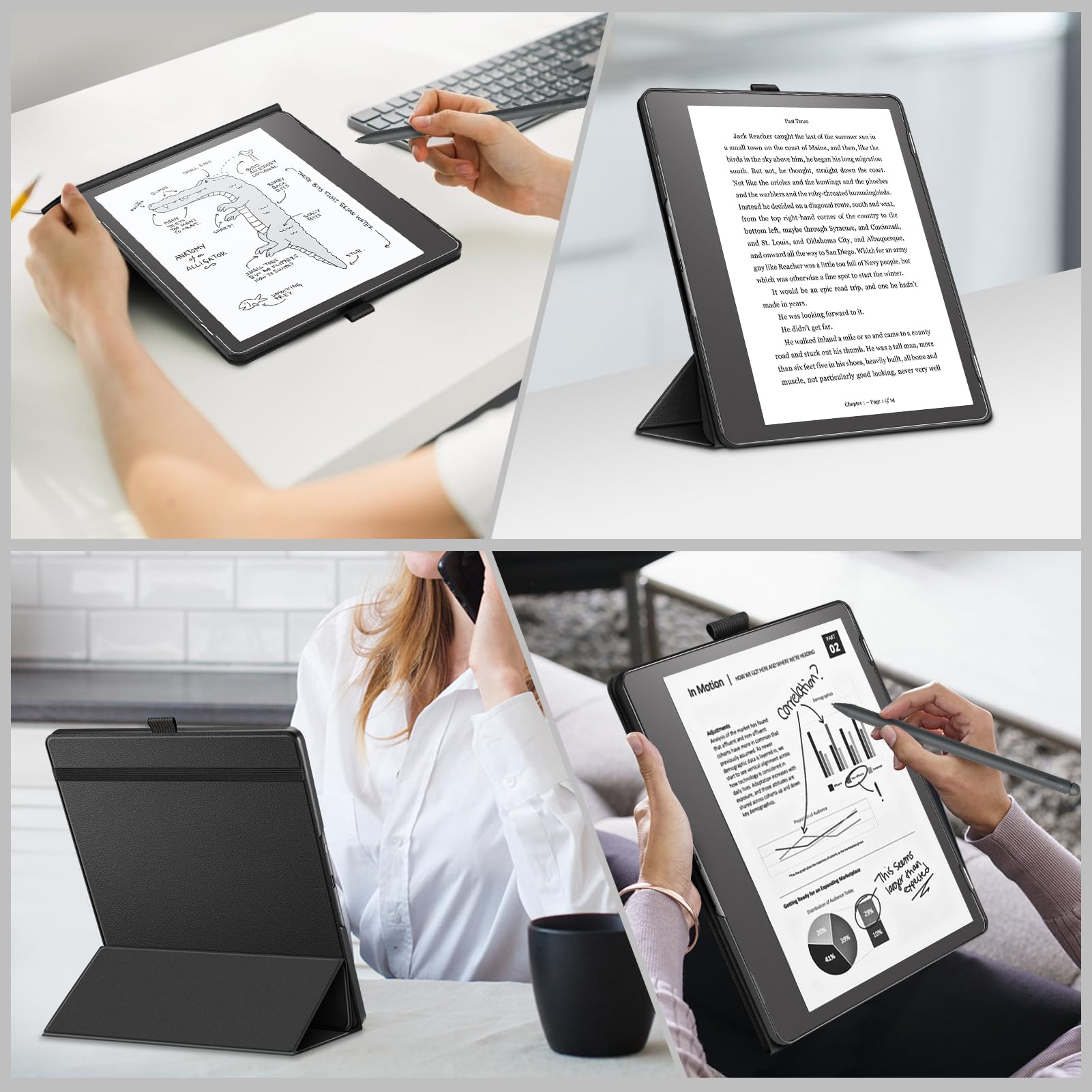 Fintie Trifold Case for Kindle Scribe (2024/2022 Release) - Ultra Lightweight Slim Shell Foldable Stand Cover with Auto Sleep/Wake for 10.2