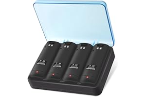 NATNO Battery Charger for Wii & Wii U Remote Controller,4pcs 2800mAh NiMH Rechargeable Battery Packs with 4-in-1 Charging Station for Wii & Wii U Game Remote [ Latest Upgrade Version]-Black