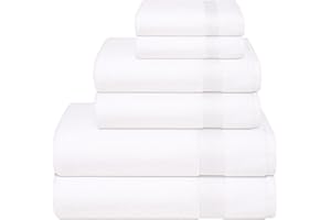 ALL DESIGN TOWELS Quick-Dry, Soft & High Absorbent Bath Towels Cotton Turkish Bath Towel Set of 6 | Daily Use 100% Cotton Towels for Bathroom, Gym & More | Bathroom Towels Set (6 Pcs, White)