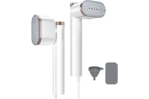 Newbealer Steamer for Clothes, 1200W Portable Steam Iron, 2 Steam Levels, Horizontal and Vertical Steaming, Dry Ironing, 15s Heat Up, Rotatable, 302°F Garment Wrinkle Remover (120V Only)