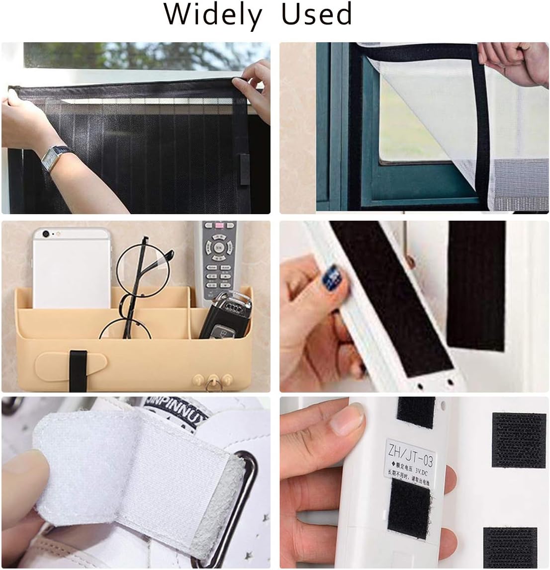 Jackwood 36 Feet Self Adhesive Hook and Loop Tape Roll Sticky Back Strip Adhesive Backed Fabric Fastener Mounting Tape for Picture and Tools Hanging Pedal Board Fastening (3/4 INCH, White): Industrial & Scientific