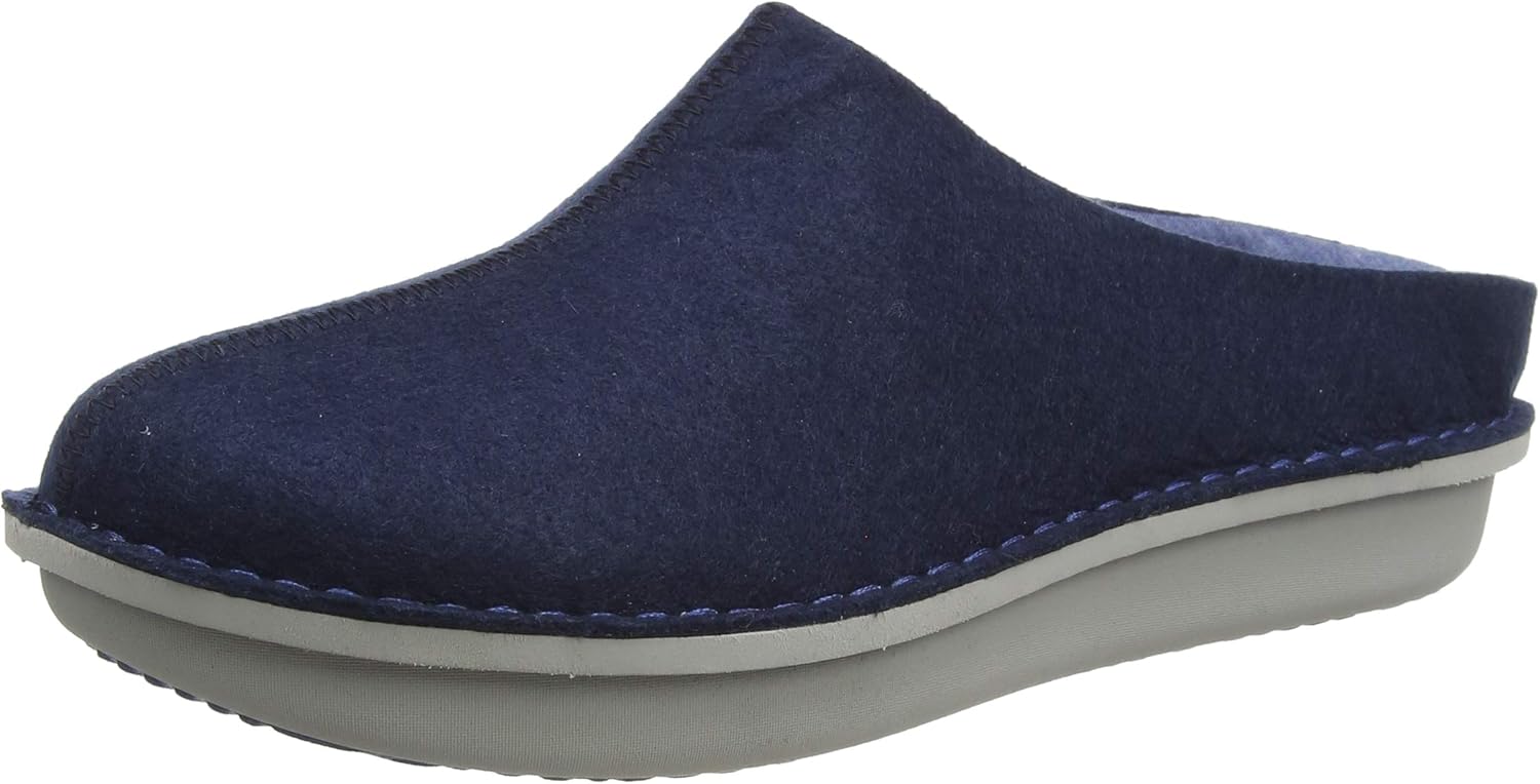 clarks navy blue clogs