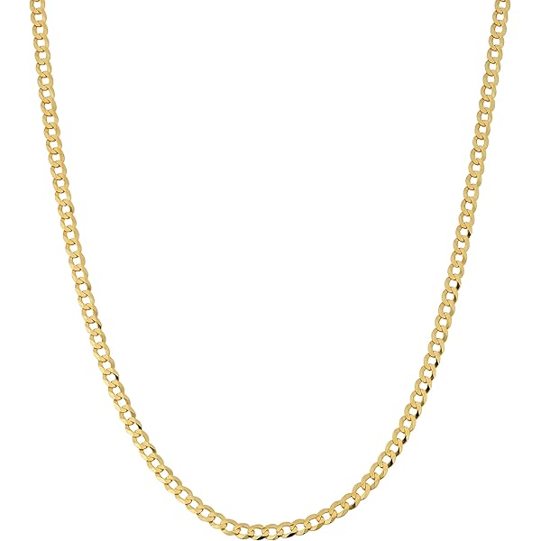 3mm, 10k Yellow Gold, Concave Figaro Chain Necklace, 16 Inch