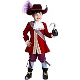 Disney Captain Hook Costume For Kids | Peter Pan Costumes For Halloween And Dress Up | Coat, Pants, & Hat With Feather