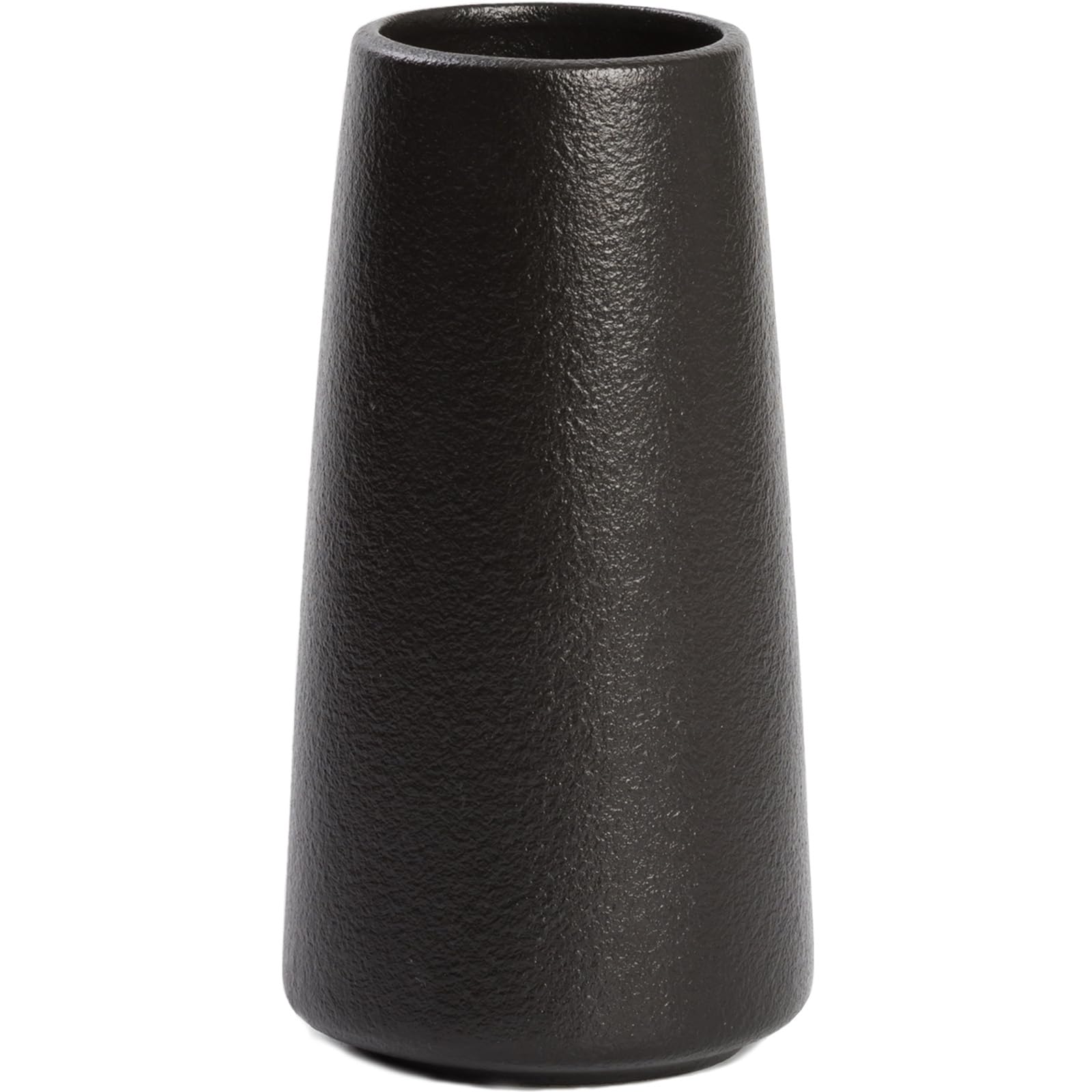 Black Vase - 20CM black Flower vase, Big Ceramic Vases for Flower, Simple Matte Black vases for Pampas Grass, Minimalist Farmhouse Vases, Boho Vase for Centerpieces, Home Decor, Bathroom Decor