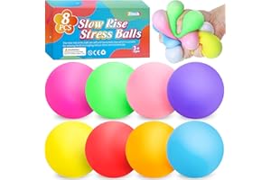 VISCOO 8 Pack Slow Rising Stress Ball,Stress Balls for Kids Adults,Stretchy Fidget Toys for Anxiety Relief,Hand Therapy Sensory Squishy Ball,Squishy Toys,Treasure Prize Box Toys for Kids Classroom