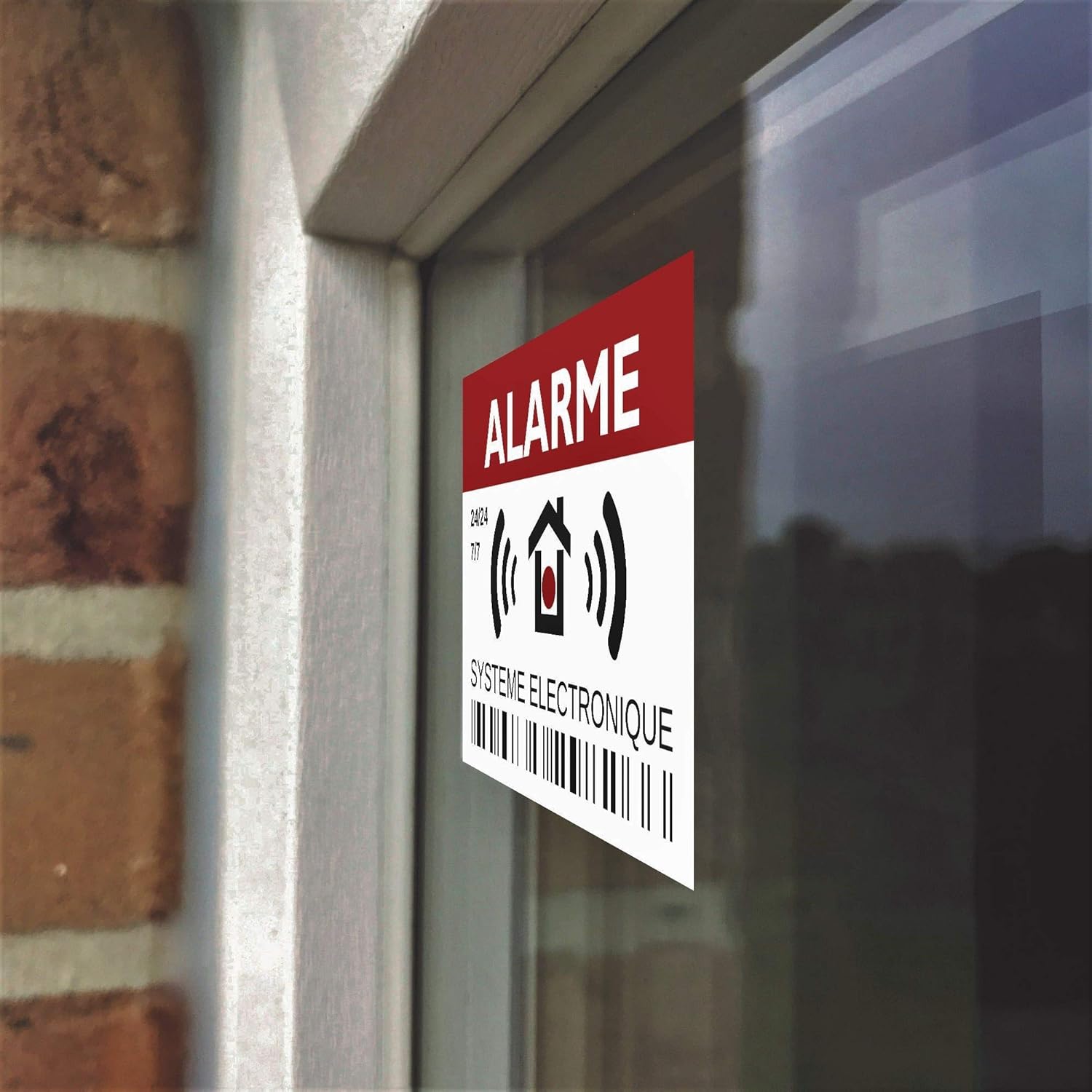 Decooo.be Stickers Alarm/Electronic Monitoring Stickers - Set of 12, Red / Black, 7.4 x 5.2 cm - Image 5