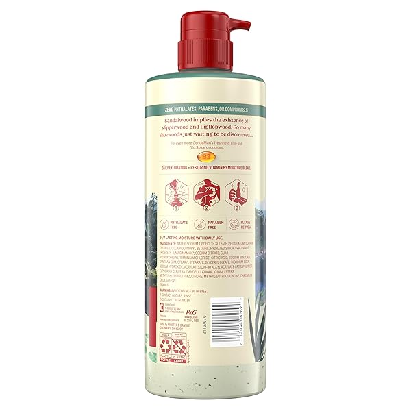 OLD SPICE GENTLEMAN’S EXFOLIATING & MOISTURIZING BODY WASH FOR MEN, 24/7 SHOWER FRESH WITH LONG LASTING SCENT, RENEWING VITAMIN B3 BLEND, SANDALWOOD + ALOE VERA SCENT, 26 OZ