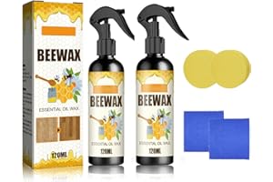 ANEFOSE Natural Beeswax Care Spray & Restorer - Beeswax Spray Furniture Polish, Restores Shine & Protects Wood Surfaces, Safe for Tables, Chairs, Floor, Cutting Boards & More, No Harsh Chemicals(2Pcs)