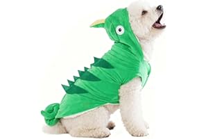 MuYaoPet Chameleon Dog Costume for Halloween,Winter Fleece Pet Cat Coat Jacket for Small Medium Large Dog,Pet Funny Clothes Hoodie Labrador Bulldog Chihuahua(S, Green)