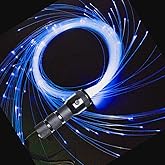 AZIMOM LED Fiber Optic Dance Whip 6ft 360° Swivel 40Display Battery Power Mode Pixel Rave Flow Super Bright Light Up Whip for