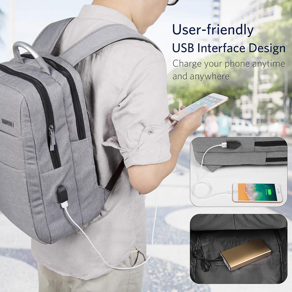 Zaino Porta PC 15.6 Pollici Antifurto Zaino con Porta USB Men Laptop  Backpack Zaini urban-earth.co.uk