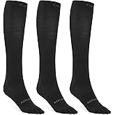 aomagic Knee-High Toe Socks - Coolmax Athletic Hiking 5-Finger Compression Socks, Anti-Blister & Moisture-Wicking (3 Pairs)