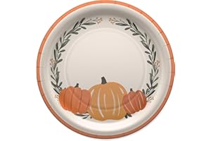 American Greetings 36-Count 10 in. Paper Dinner Plates, Fall Leaves, Thanksgiving Party Supplies
