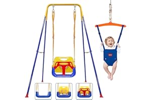 TOREVSIOR Taleco Gear 2 in 1 Toddler Swing ＆ Jumper, Swing Set for Indoor/Outdoor, Baby Jumpers and Bouncers, Easy to Assemble & Store, Suitable for Children 6 Months and Older