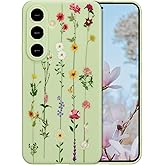 ZTOFERA Floral Case for Samsung Galaxy A16 4G/5G,Cute Flower Pattern Case for Girls Women,Flexible Silicone Protective Slim Shockproof Bumper Phone Cover for Samsung Galaxy A16 4G/5G,Green