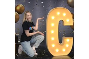 imprsv Marquee Light Up Letters, Mosaic Letters 4FT Marquee Letters for Baby Shower Engagement Graduation Party Decor, Large Marquee Letters for Party Decorations, Letter C (Need to Assemble)