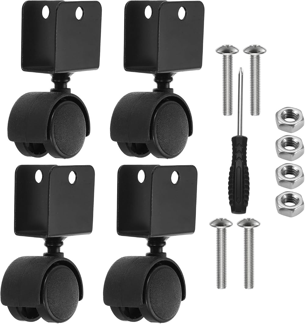 PATIKIL 1.5 Inch Swivel Caster U Bracket 4 Pack 66 Lbs Load Capacity No Noise