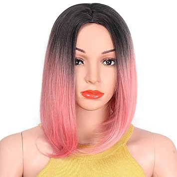 Amazon Com Synthetic Ombre Grey Hair Bob Style Short Wigs
