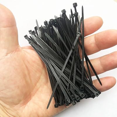 Yaluzibi 4 Inch Cable Ties Black 100 Pack 2.5mm x 100mm 18 lbs UV Resistant