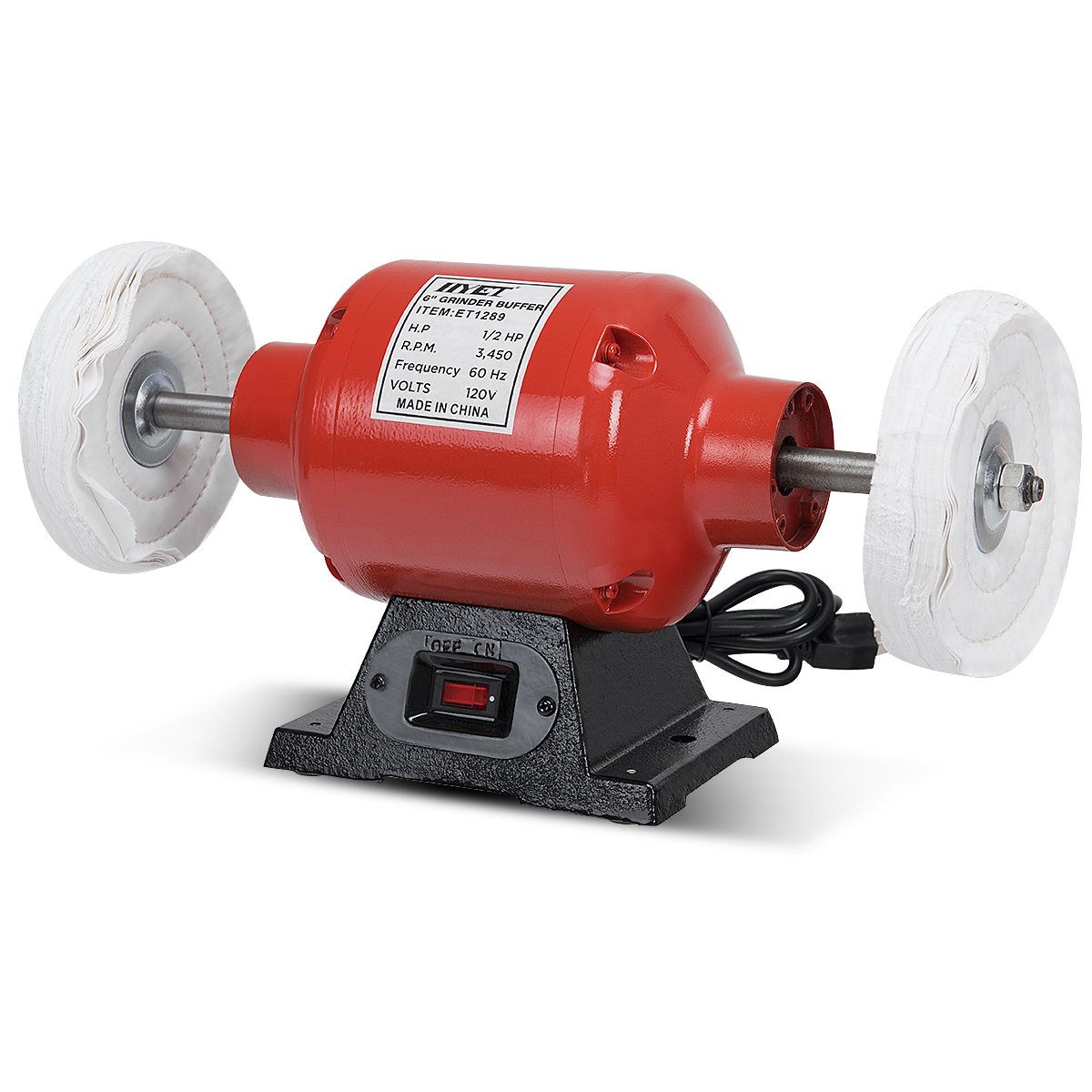 Goplus Benchtop Buffer Polisher Grinder Heavy Duty With Two Buffing