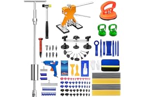 BESTGLOAL 135pcs Dent Puller Kit, Paintless Dent Removal Kit for Dent Repair, Car Dent Repair Kit with T-Bar, Bridge Puller, Golden Lifter, Car Dent Remover for Car Refrigerator Door Ding Repair