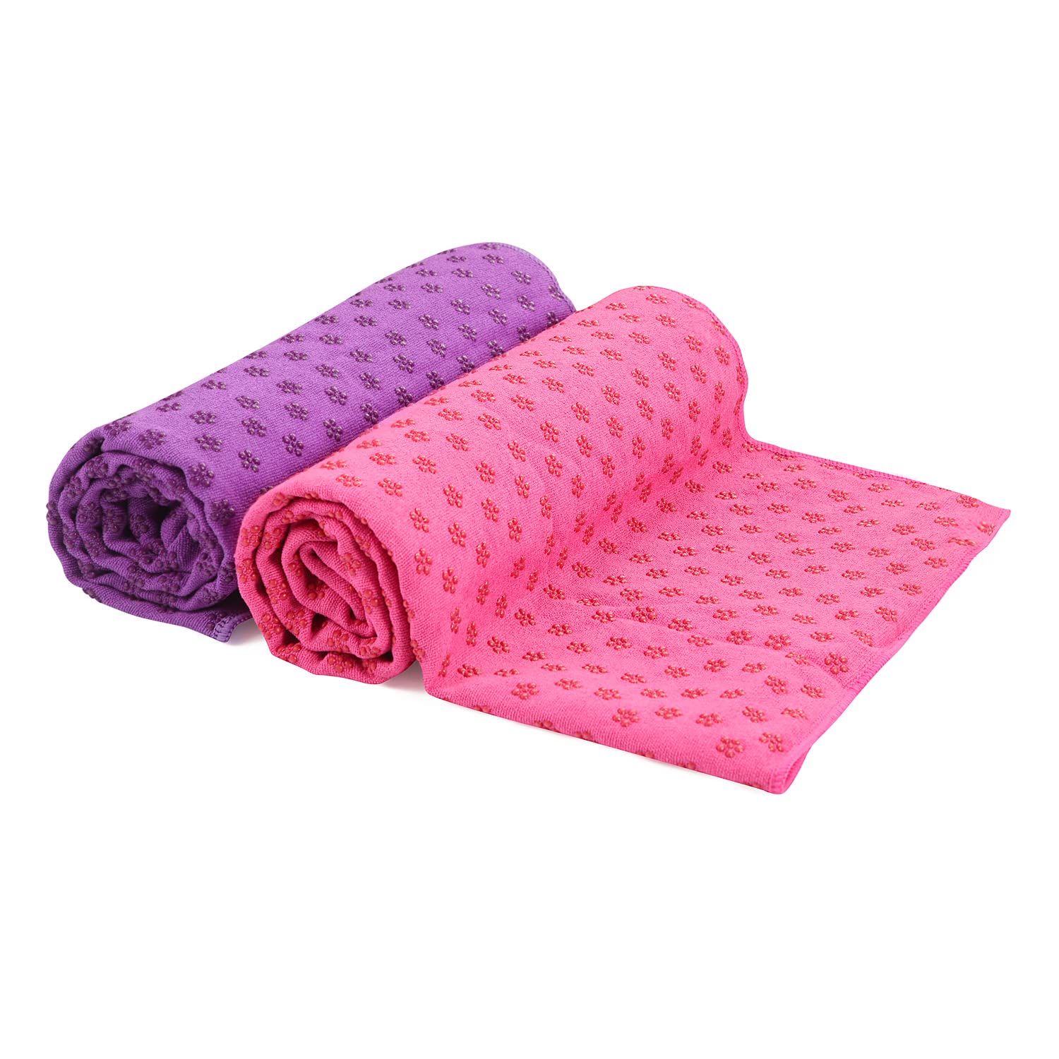 voidbiov Yoga Mat Towels With Mesh Carrying Bag, Quick Dry Non Slip Dot Grip Bikram Pilates Towel, Extra Long (185 x 62 cm, 73" x 24")