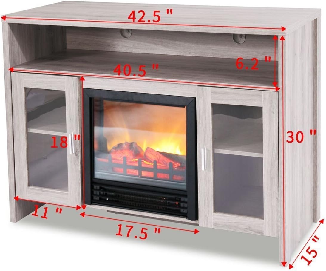 JAxPETY 42 5 Large Electric Fireplace TV Stand Fireplace ...