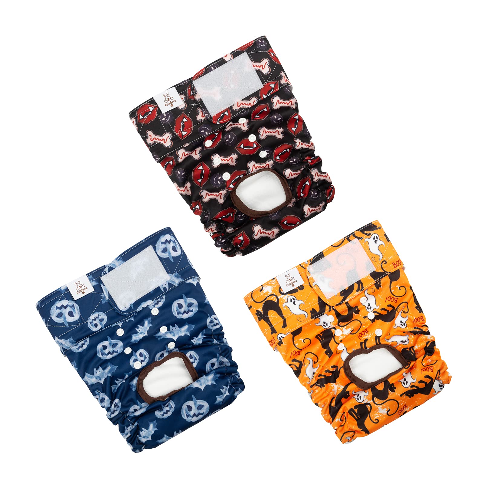 Photo 1 of CuteBone Dog Diapers Female Washable Small Medium Large 3 Pack Reusable Doggie Diapers Puppy Period Pants for Doggy Heat Cycle Peeing D40XL