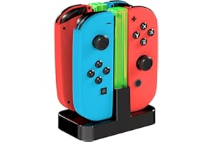 TALKWORKS TALK WORKS Charging Dock Station Compatible with Nintendo Switch Joy-Con + OLED - Charger Base, Remote Accessories Docking Station for 4 Controllers