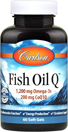 Carlson labs fish Oil q 100mg, 30 Soft Gel (088395016738)