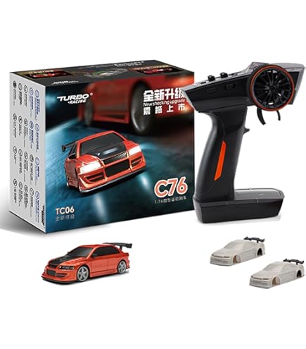 Amazon.com: SVERTIBO Turbo Racing 1:76 Scale Drift RC Car, Mini