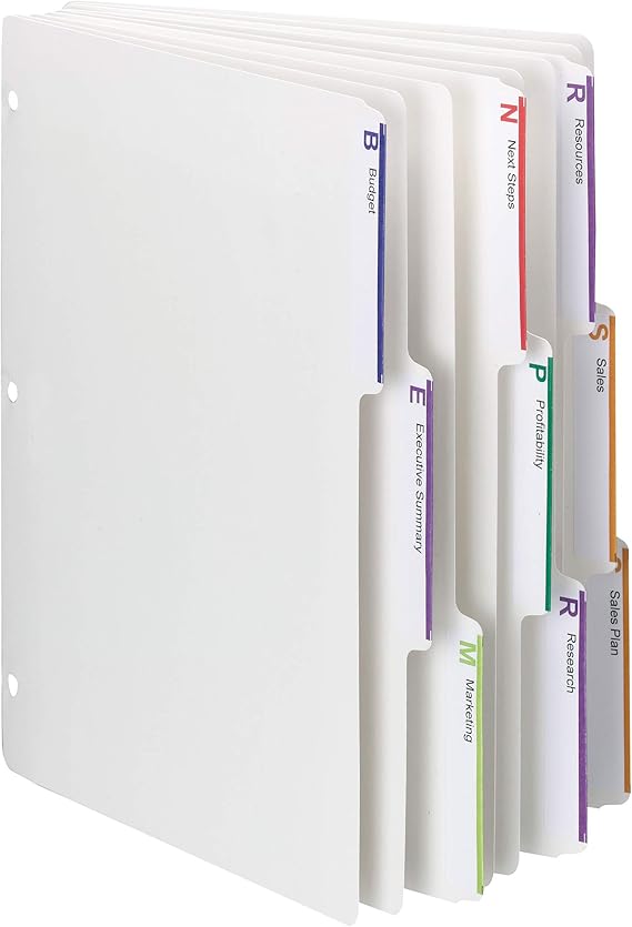 Smead Viewables ThreeRing Binder Index Dividers, 1/3Cut Tab, Letter