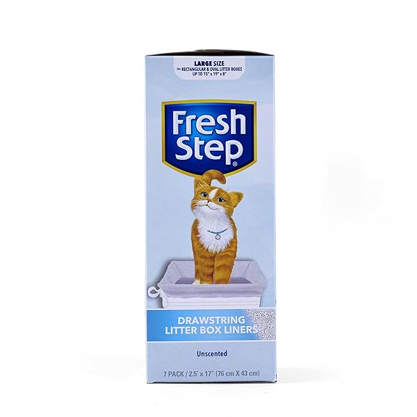 FRESH STEP FOR PETS DRAWSTRING LITTER BOX LINERS UNSCENTED (7 PACK), LARGE (FF8427)