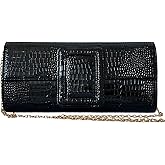 JNB Crocodile Pu Leather Clutch Purse For Women Formal,Clutch For Wedding,Prom,Cocktail Party bag