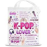 Kpop Gifts for Girls K-Pop Gift Tote Bag for Kpop Music Lover Korean Drama Canvas Tote Bag Gift for K-Pop Lover Kpop Merch Stuff K Drama Gifts for K-Pop Fans Korean Pop Stuff Kpop Party Favor Bags